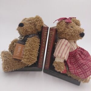 Vtg Teddy Bear Bookends Books Are Fun Cottagecore Nursery Decor‎ Kids Playroom